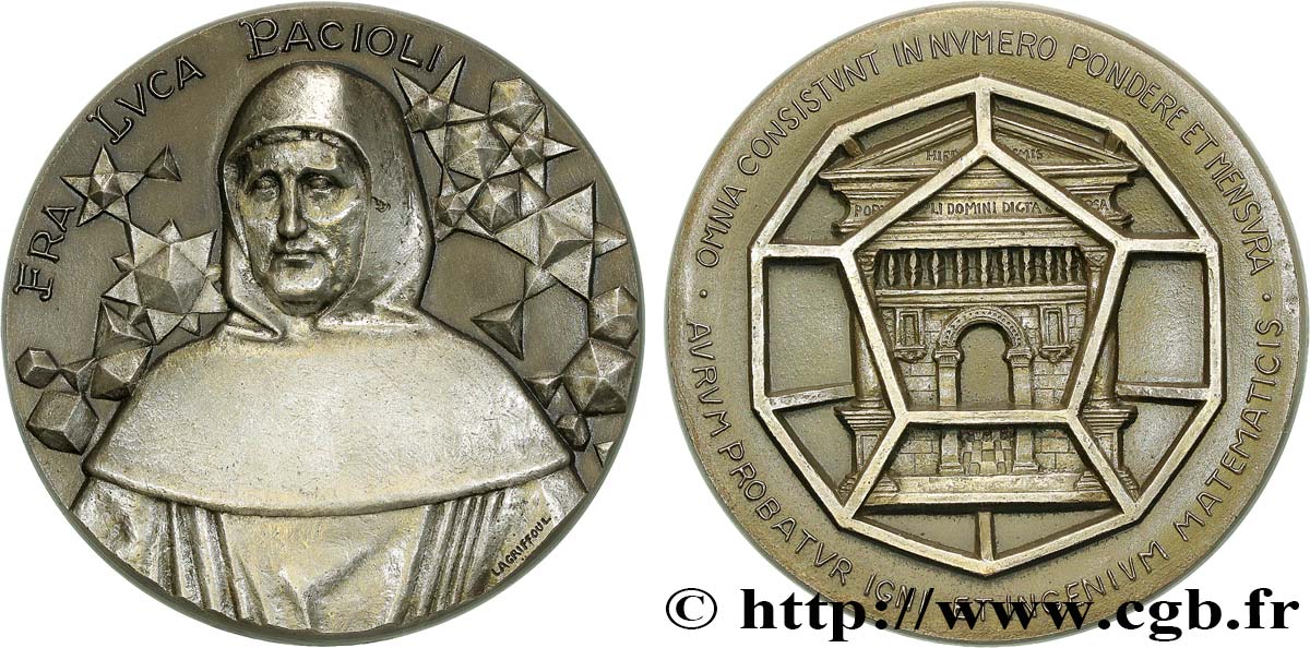 SCIENCE & SCIENTIFIC Médaille, Fra Luca Pacioli, n°14 AU/AU