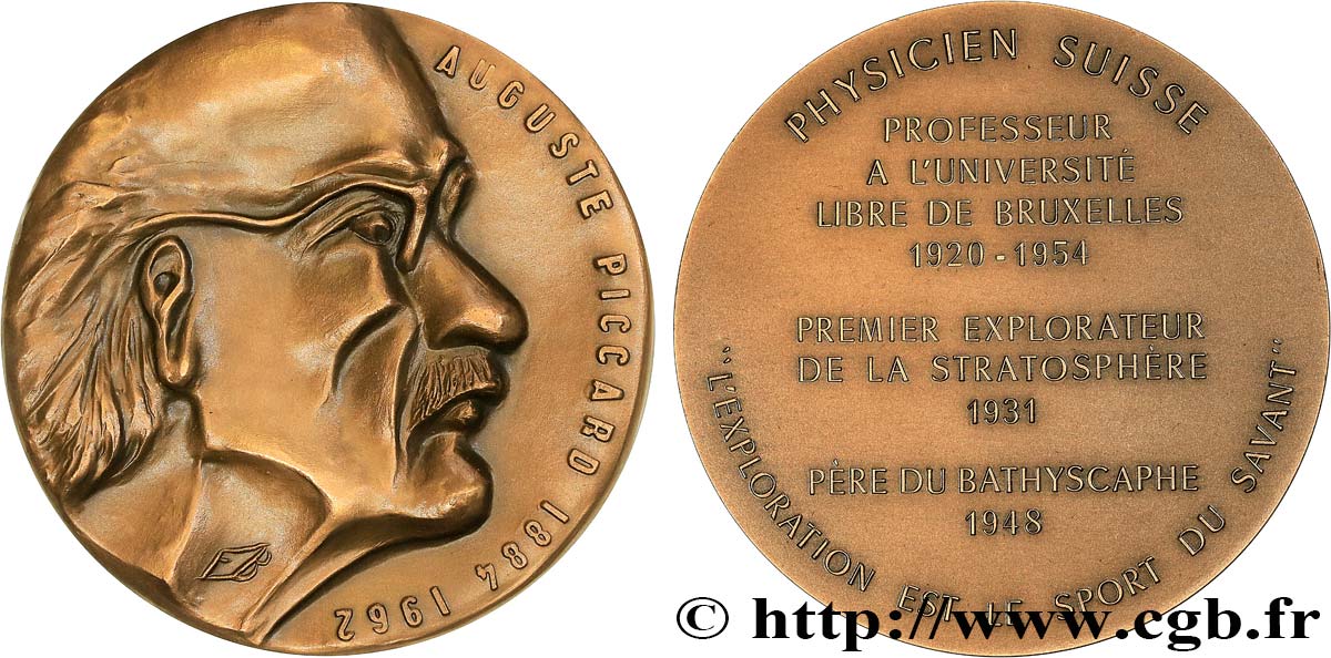 SCIENCE & SCIENTIFIC Médaille, Auguste Piccard AU/AU