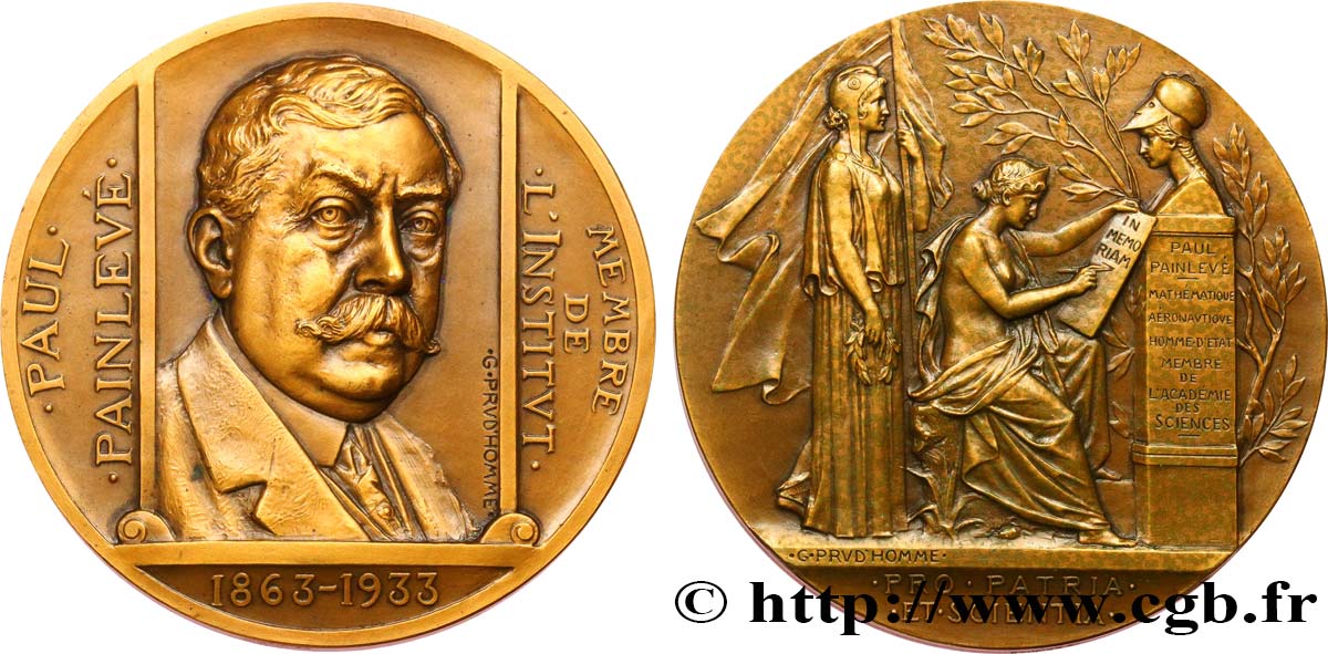 SCIENCE & SCIENTIFIC Médaille, Paul Painlevé AU/AU