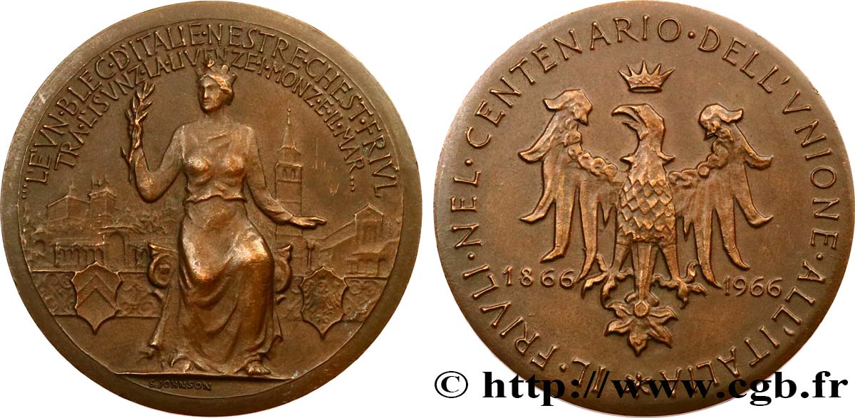 ITALIA Médaille, Centenaire de l’Italie MBC+