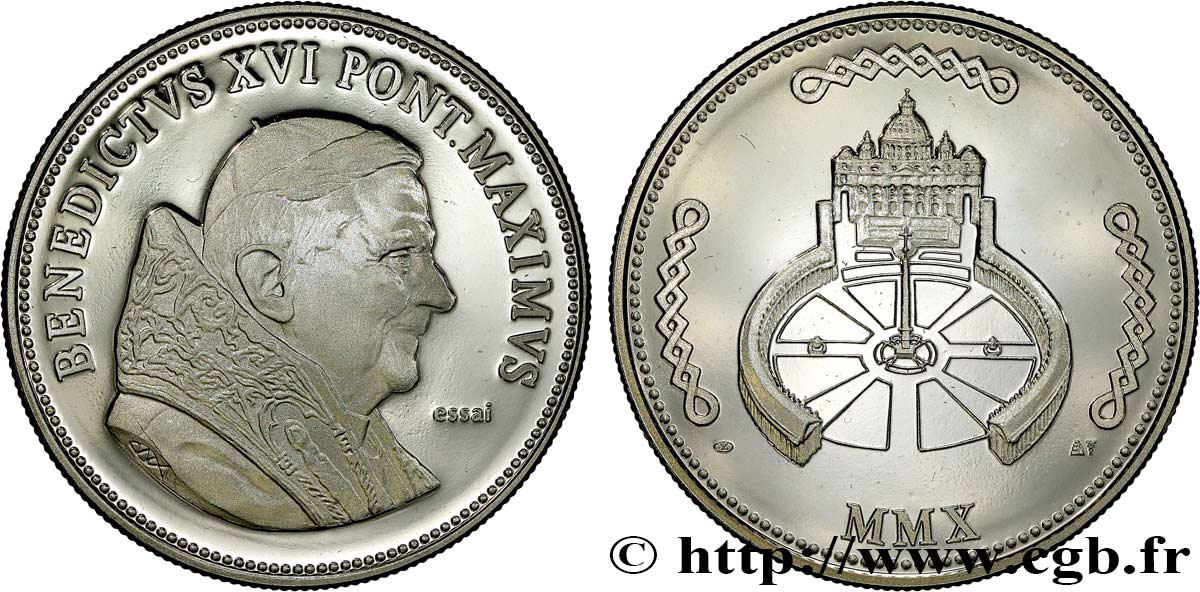 VATICAN AND PAPAL STATES Médaille, Benoît XVI, Essai AU