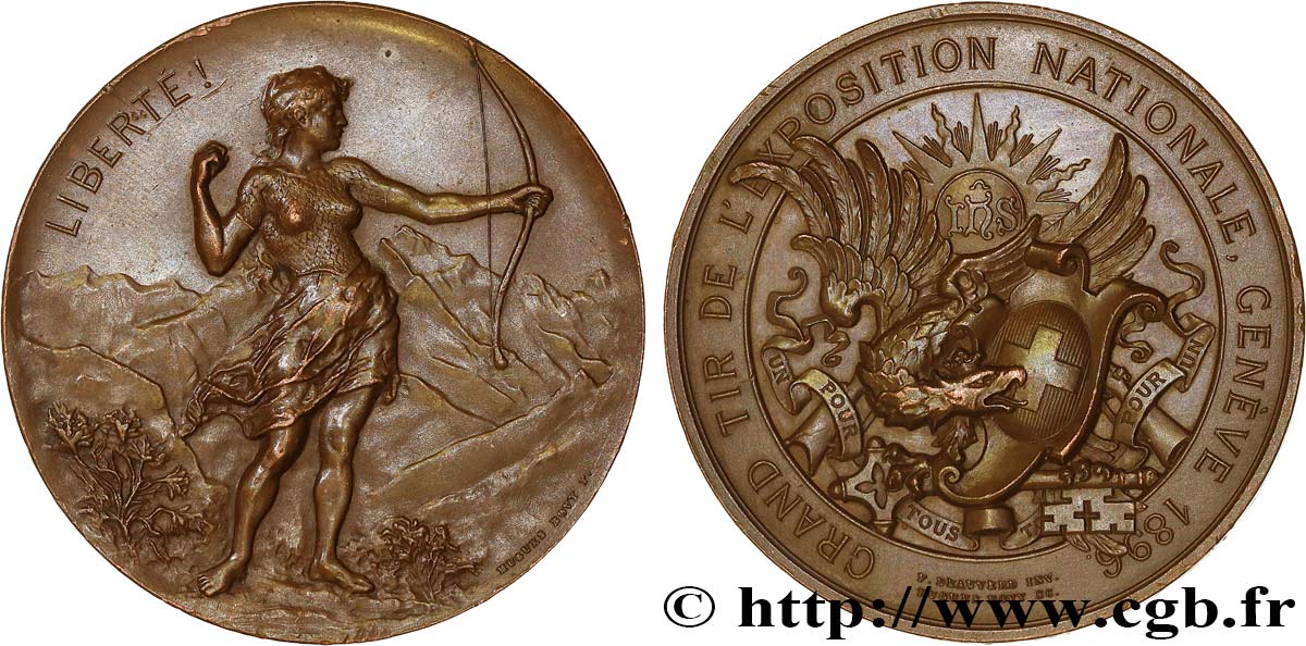 SUISSE - CONFÉDÉRATION HELVÉTIQUE Médaille, Grand tir de l’exposition nationale TTB+