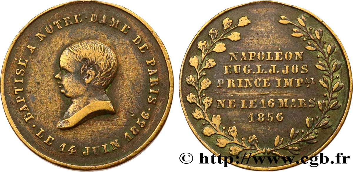 SECOND EMPIRE Médaille, Baptême du prince impérial TB
