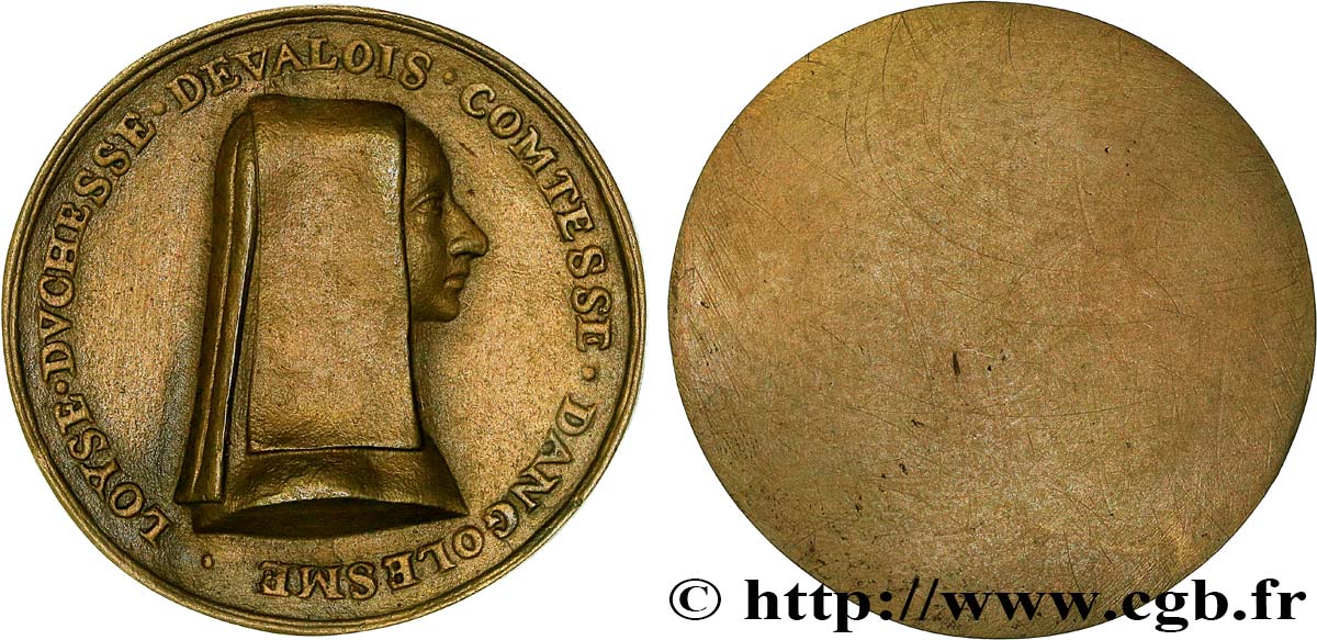FRANCE Médaille uniface, Louise, duchesse de Valois et comtesse d’Angoulême AU