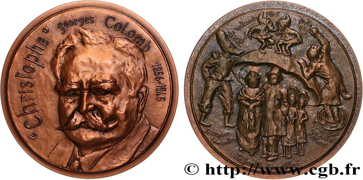 LITERATURE : WRITERS - POETS Médaille, Georges Colomb, n°3 AU/AU