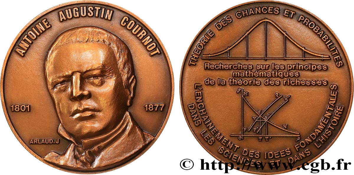 SCIENCES & SCIENTIFIQUES Médaille, Antoine-Augustin Cournot AU