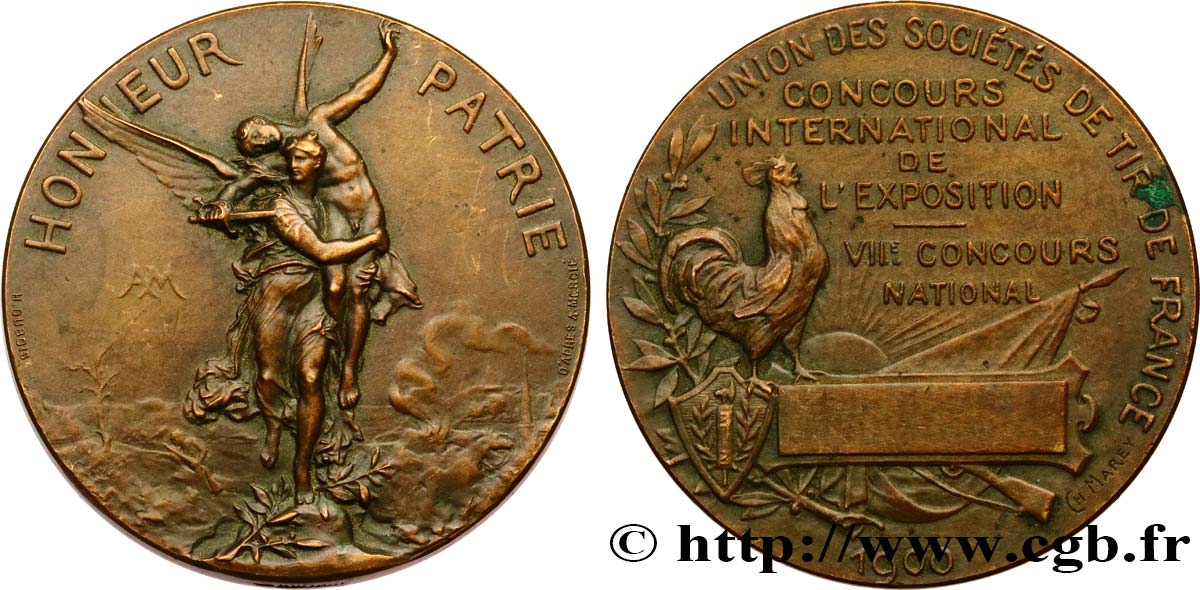 SHOOTING AND ARQUEBUSE Médaille Honneur-Patrie, Union des sociétés de Tir de France XF