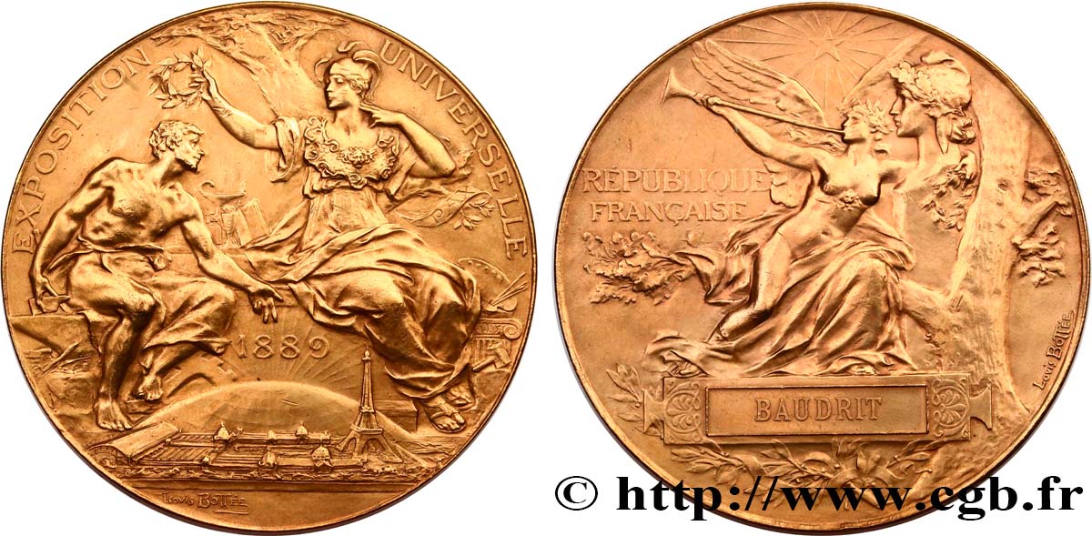 TROISIÈME RÉPUBLIQUE Médaille, Exposition Universelle TTB