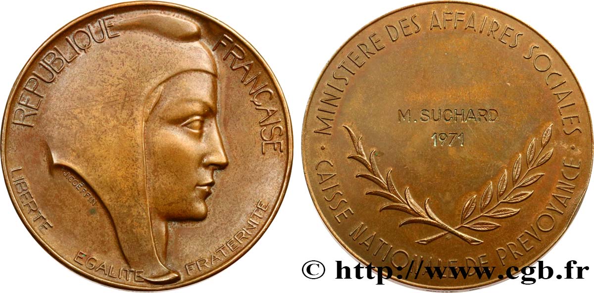 INSURANCES Médaille, Caisse nationale de prévoyance AU