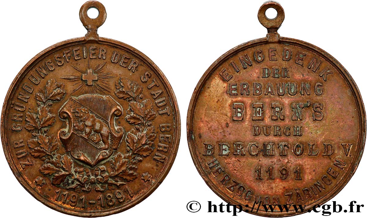 SWITZERLAND - CANTON OF BERN Médaille, Célébration de la fondation de Berne XF