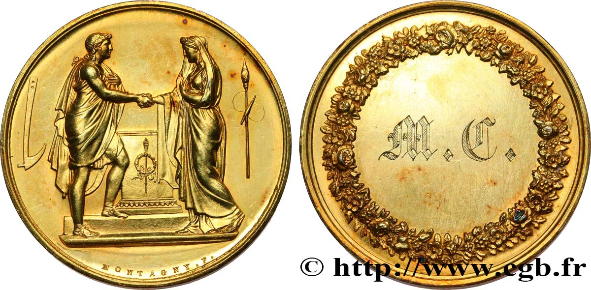 LOVE AND MARRIAGE Médaille de mariage, Couple antique AU