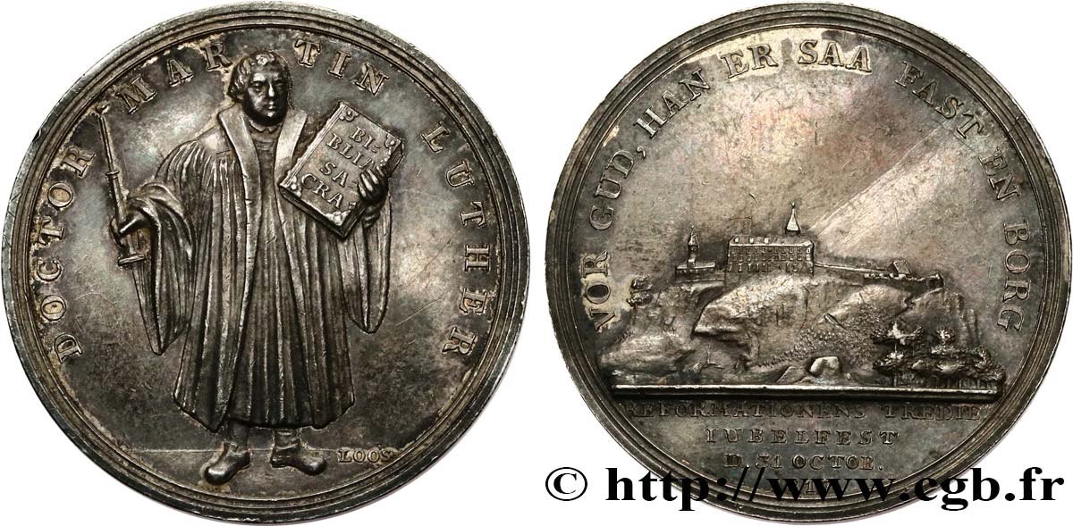ALLEMAGNE - SAXE-WEIMAR Médaille, Anniversaire de la réformation par Martin Luther TTB+