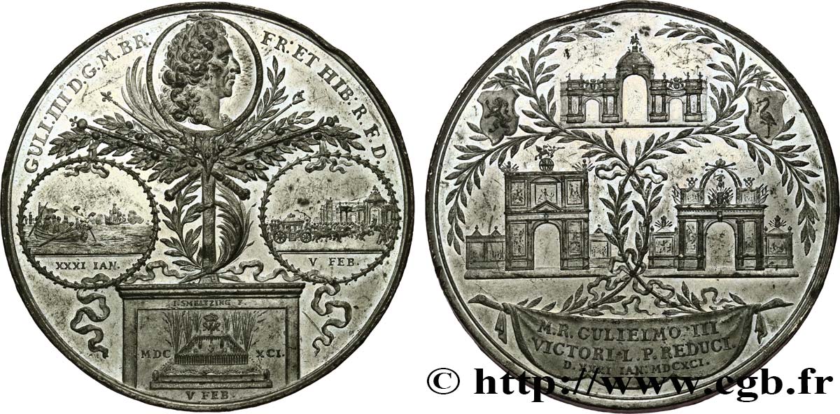 ENGLAND - WILLIAM III Médaille, Arrivée du roi Guillaume III à La Haye AU