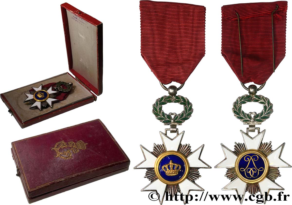 BELGIQUE - ROYAUME DE BELGIQUE - LÉOPOLD II Médaille, Ordre de la Couronne, Chevalier AU