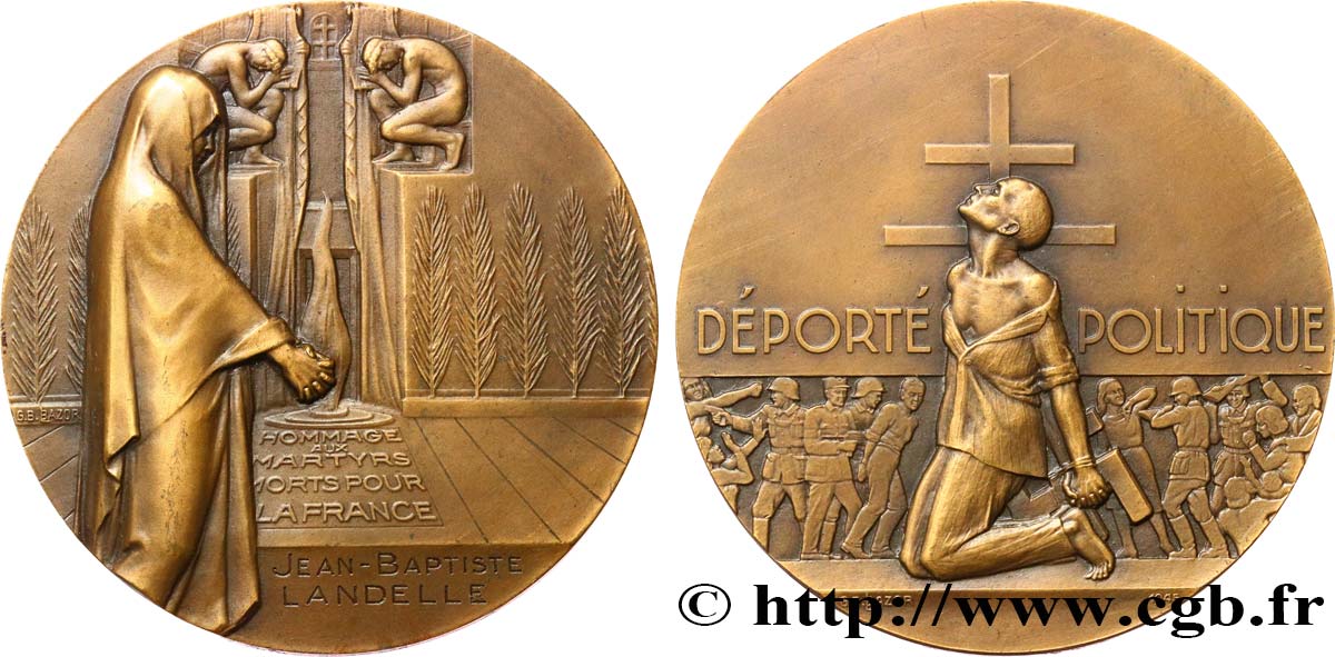 IV REPUBLIC Médaille, la France reconnaissante, Déporté politique AU