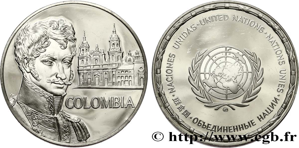 LES MÉDAILLES DES NATIONS DU MONDE Médaille, Colombie SPL