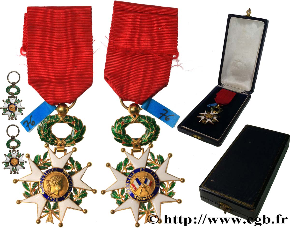 TROISIÈME RÉPUBLIQUE Légion d’Honneur - Officier et sa miniature TTB+