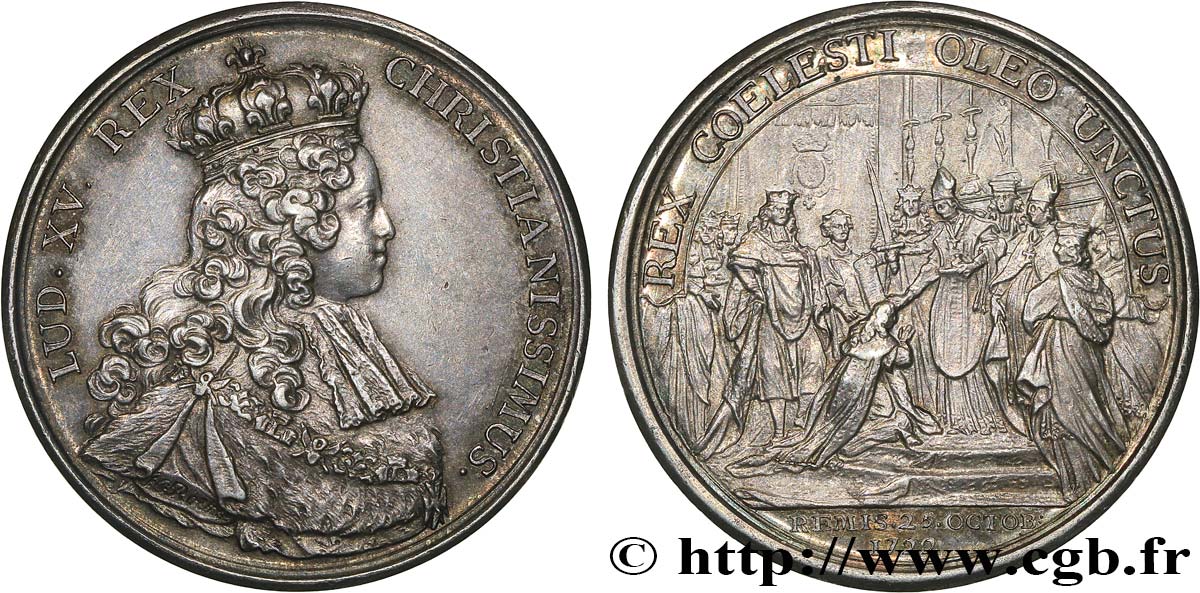 LOUIS XV DIT LE BIEN AIMÉ Médaille, Sacre de Louis XV AU
