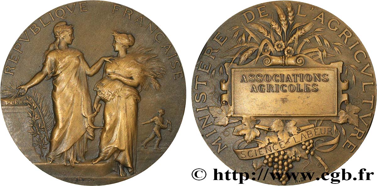 TROISIÈME RÉPUBLIQUE Médaille, Associations agricoles TTB+