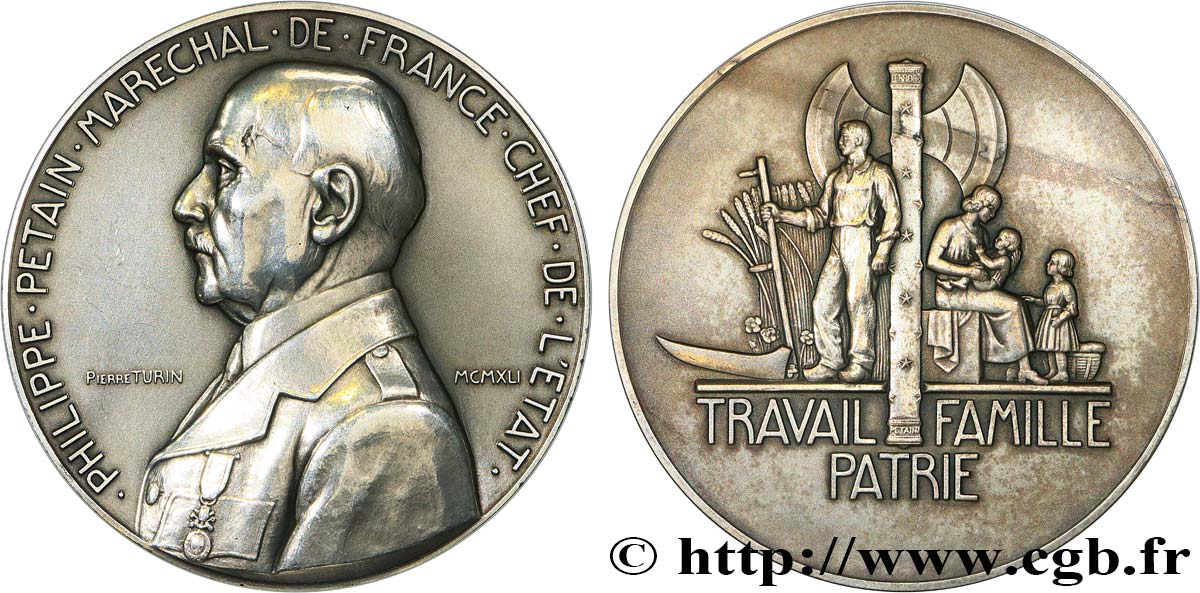 FRENCH STATE Médaille, Maréchal Pétain AU