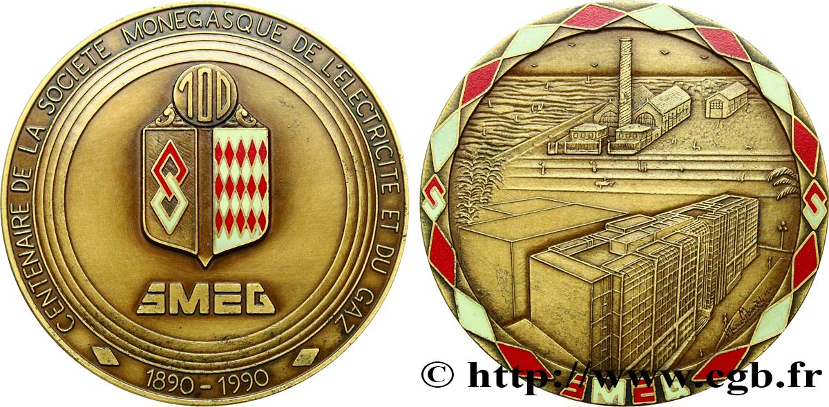 MONACO - PRINCIPAUTÉ DE MONACO - RAINIER III Médaille, Centenaire de la Société monégasque de l’électricité et du gaz SUP