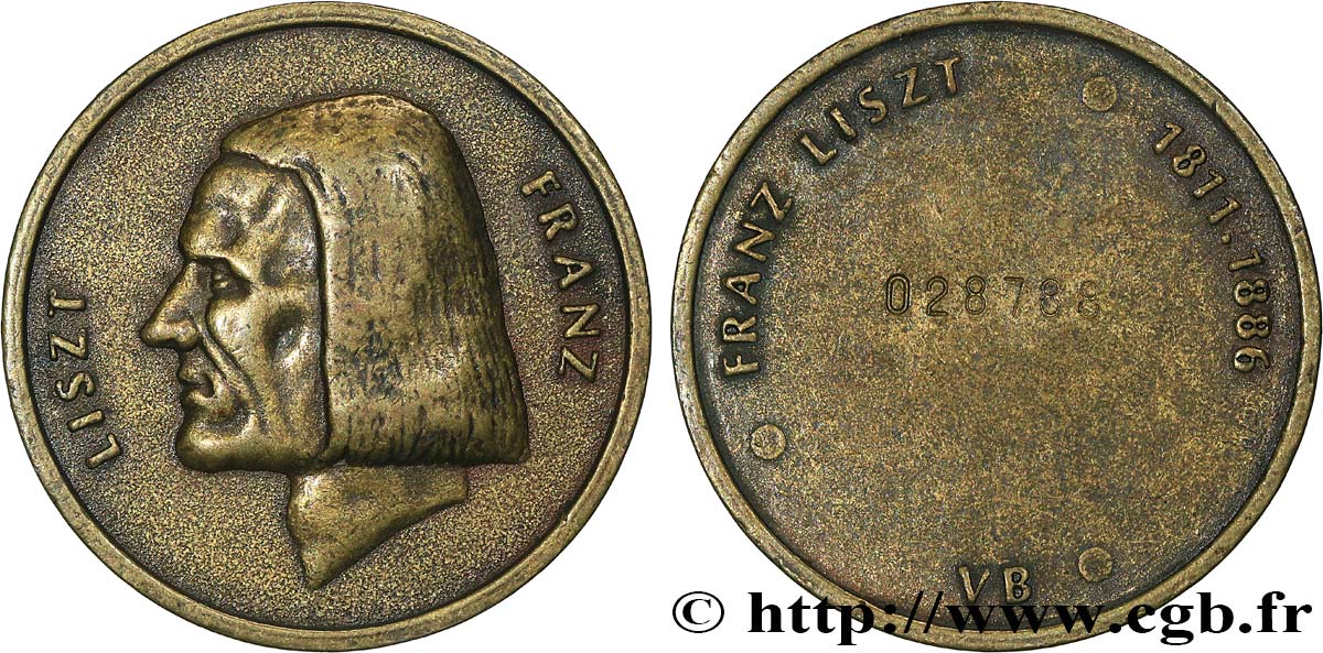 ARTISTES : GRAVEURS, PEINTRES, SCULPTEURS Médaille, Franz Liszt TTB
