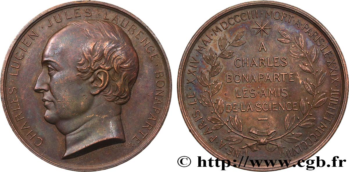 SECOND EMPIRE Médaille, Charles Lucien Bonaparte XF