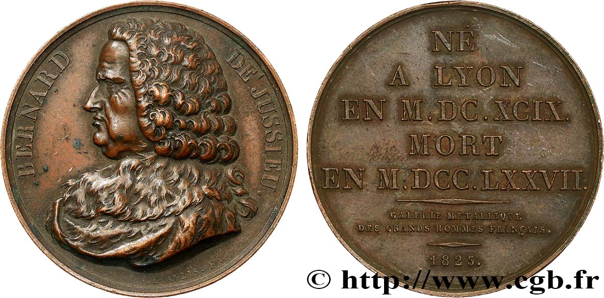GALERIE MÉTALLIQUE DES GRANDS HOMMES FRANÇAIS Médaille, Bernard de Jussieu TTB+