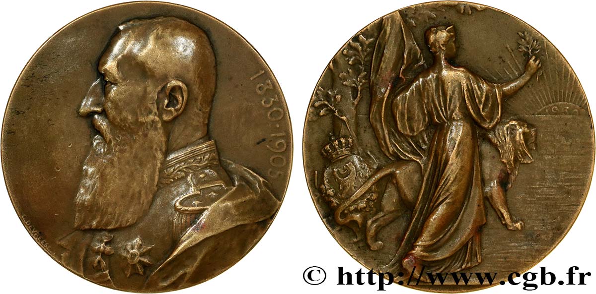 BELGIQUE - ROYAUME DE BELGIQUE - ALBERT Ier Médaille commémorative de Léopold II TTB