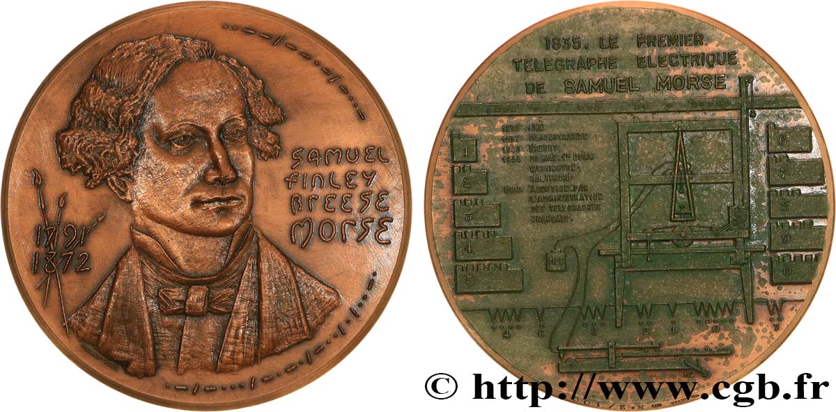 SCIENCES & SCIENTIFIQUES Médaille, Samuel Finley Breese Morse, n°2 SUP/TTB+