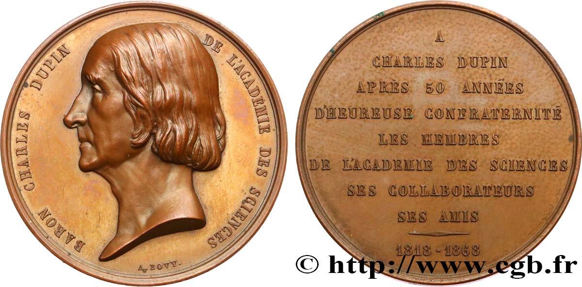SCIENCES & SCIENTIFIQUES Médaille, Charles Dupin VZ
