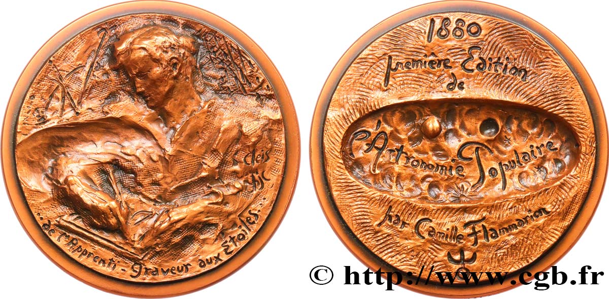 SCIENCES & SCIENTIFIQUES Médaille, L’Astronomie populaire (Camille Flammarion) SUP