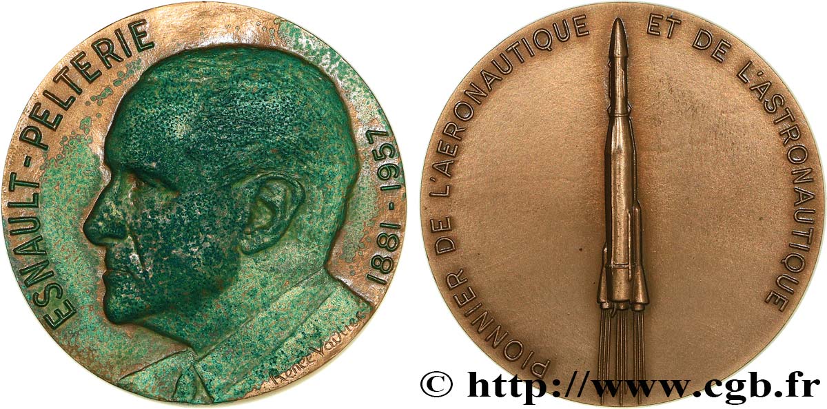CONQUÊTE DE L ESPACE - EXPLORATION SPATIALE Médaille, Robert Esnault-Pelterie AU/AU