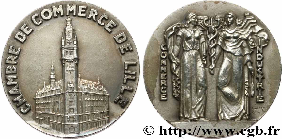 CHAMBERS OF COMMERCE / CHAMBRES DE COMMERCE Médaille, Chambre de commerce de Lille AU