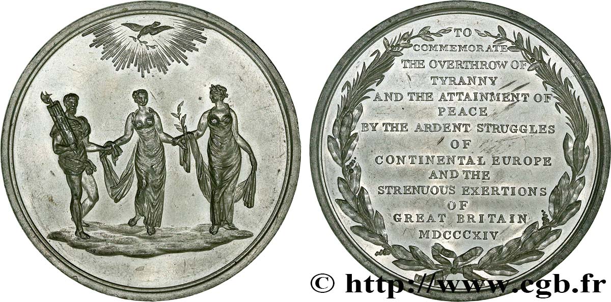 GRANDE-BRETAGNE - GEORGES III Médaille, Paix de Paris TTB+