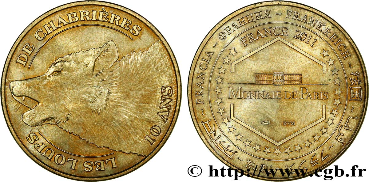 MÉDAILLES TOURISTIQUES Médaille touristique, Les loups de Chabrières TTB+