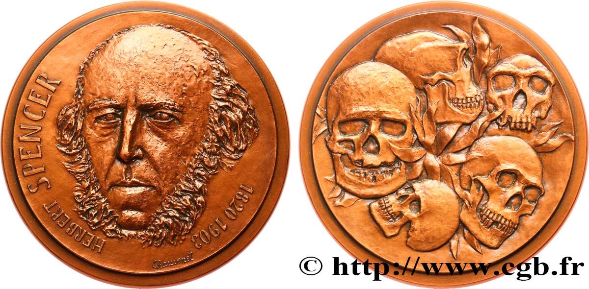 LITERATURE : WRITERS - POETS Médaille, Herbert Spencer, n°4 SPL