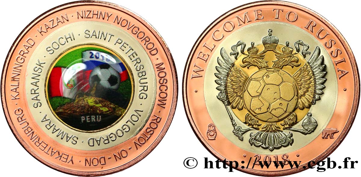 FÉDÉRATION DE RUSSIE Médaille, coupe du monde, football - Pérou SPL