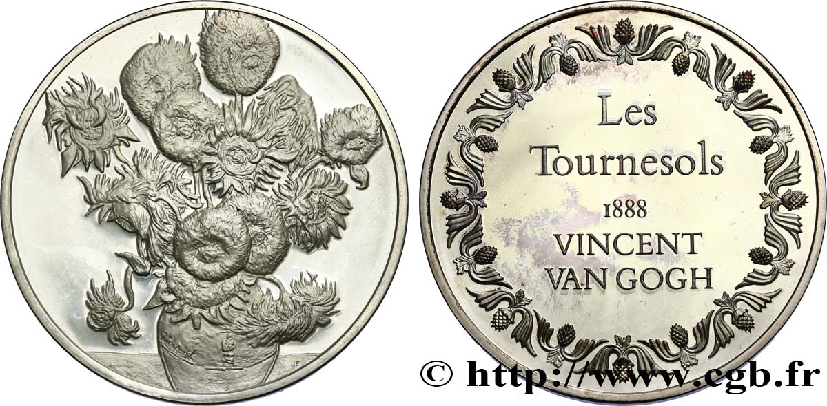 THE 100 GREATEST MASTERPIECES Médaille, Les Tournesols de Van Gogh AU
