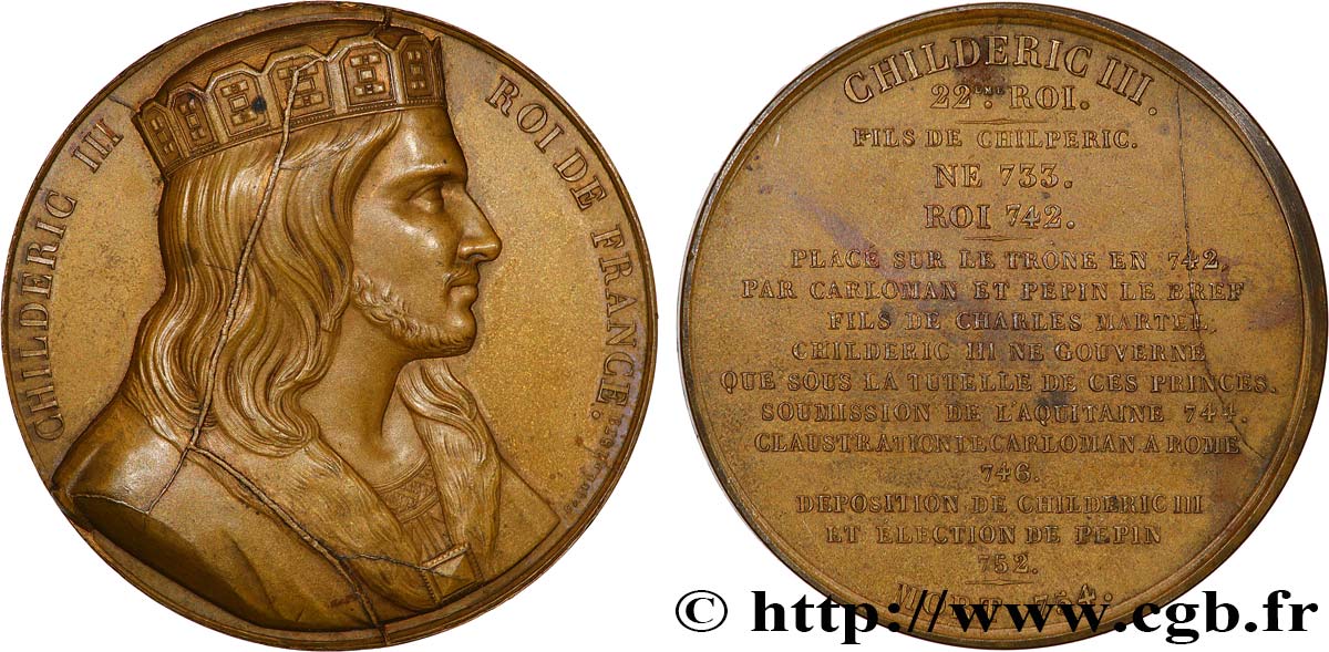 LOUIS-PHILIPPE I Médaille, Roi Childéric III AU