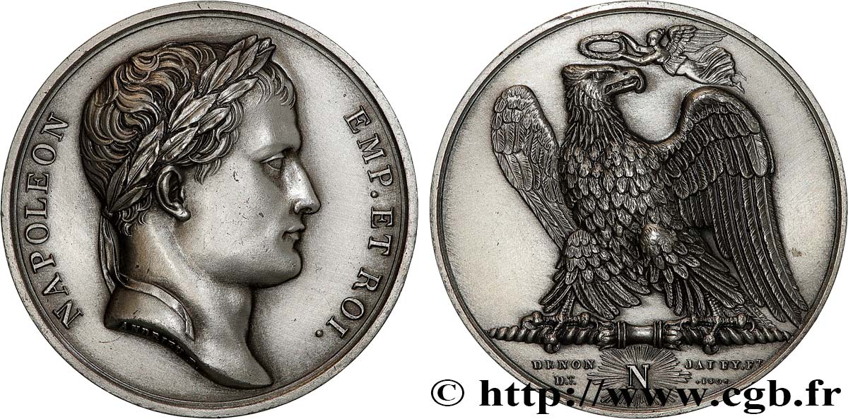 PREMIER EMPIRE Médaille, Napoléon Empereur et Roi, refrappe TTB+