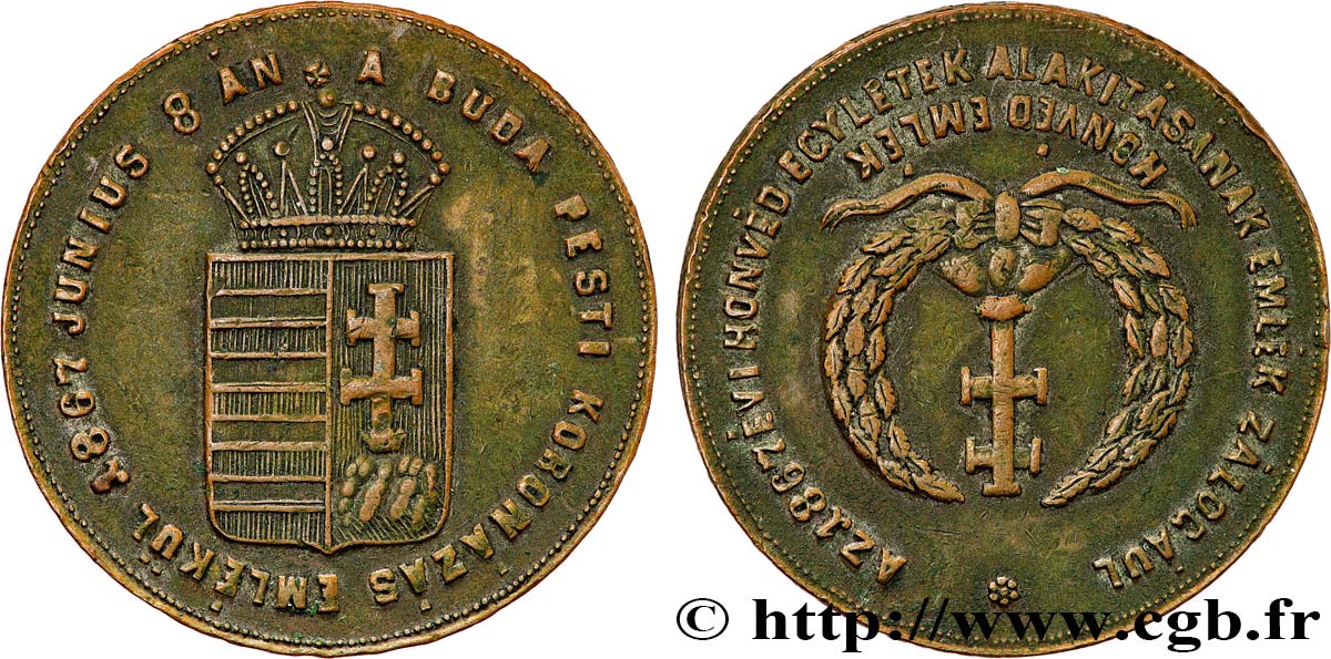 AUTRICHE - FRANÇOIS-JOSEPH Ier Médaille, Couronnement de François Joseph TB+