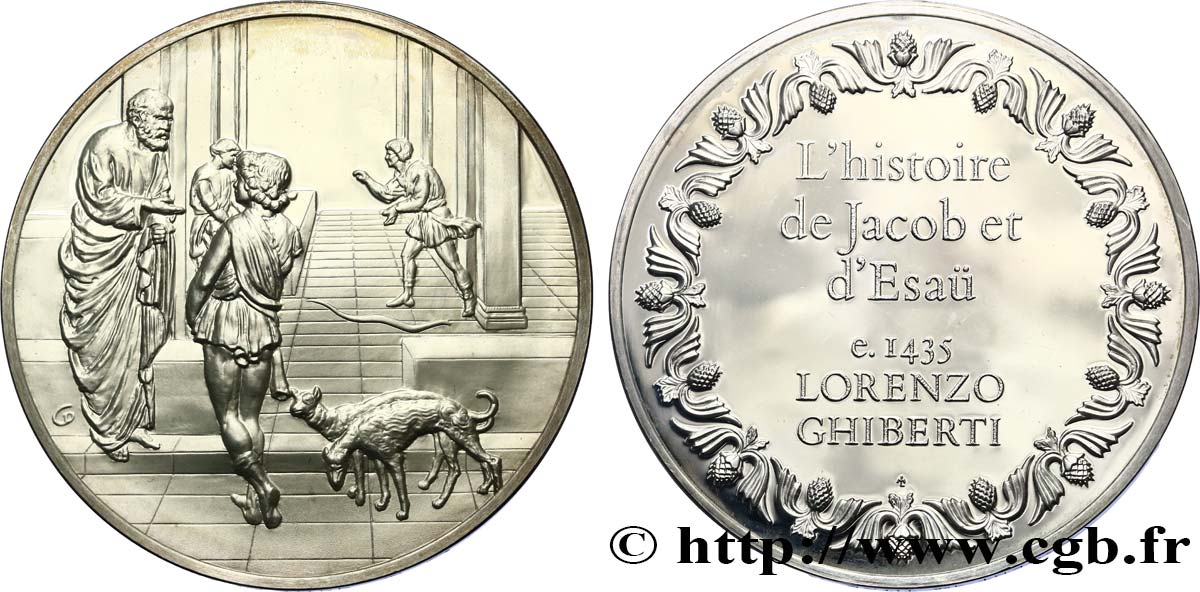 LES 100 PLUS GRANDS CHEFS-D OEUVRE Médaille, L’Histoire de Jacob et d’Esaü par Ghiberti SUP