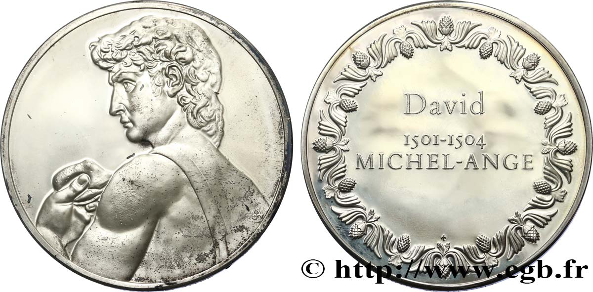 THE 100 GREATEST MASTERPIECES Médaille, David de Michel-Ange AU