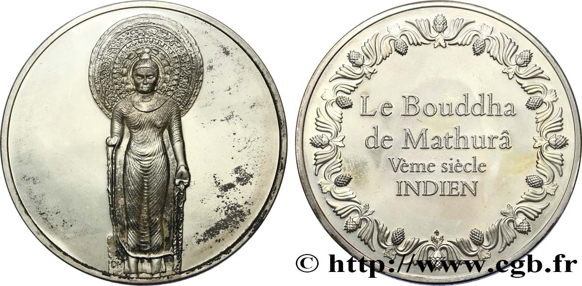 THE 100 GREATEST MASTERPIECES Médaille, Bouddha debout de Mathurâ AU
