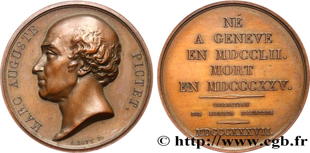 METALLIC GALLERY OF THE GREAT MEN FRENCH Médaille, Marc Auguste Pictet AU