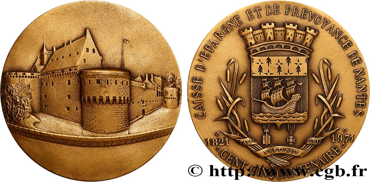 LES CAISSES D ÉPARGNE Médaille, 150e anniversaire de la caisse d’épargne et de prévoyance de Nantes SPL