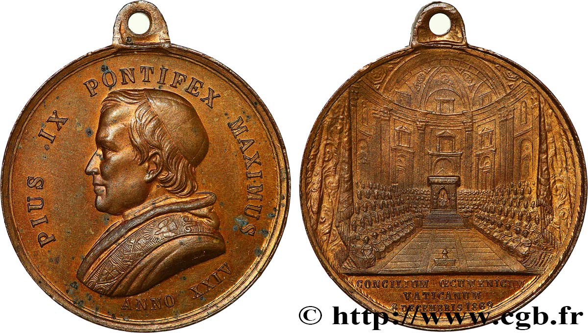 ITALY - PAPAL STATES - PIUS IX (Giovanni Maria Mastai Ferretti) Médaille, Concile oecuménique AU