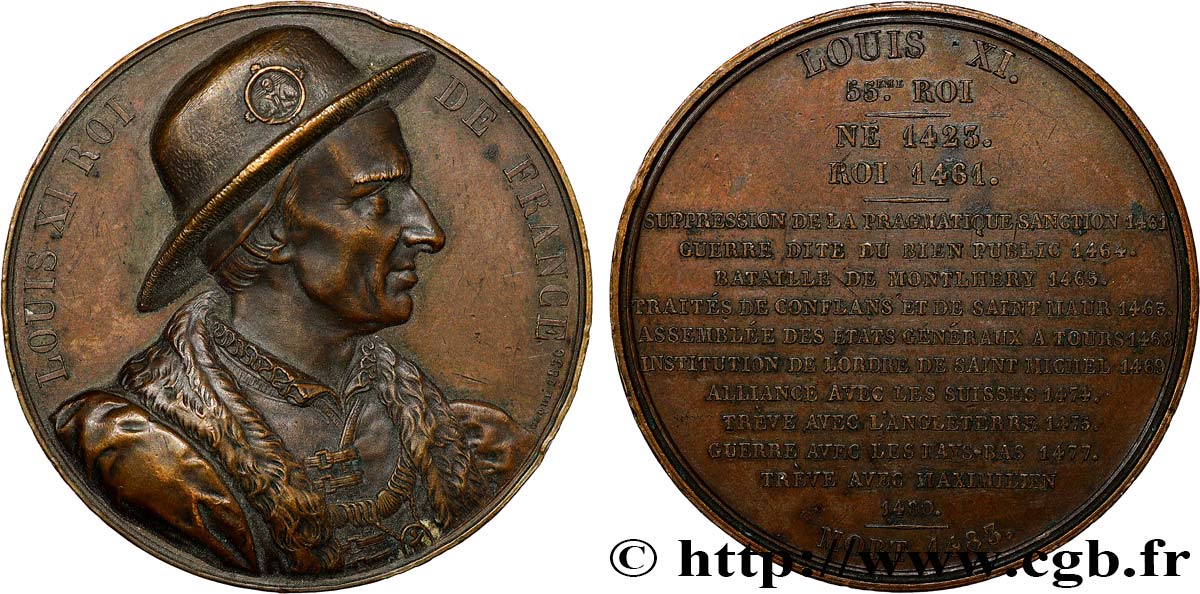 LOUIS-PHILIPPE I Médaille, Roi Louis XI XF