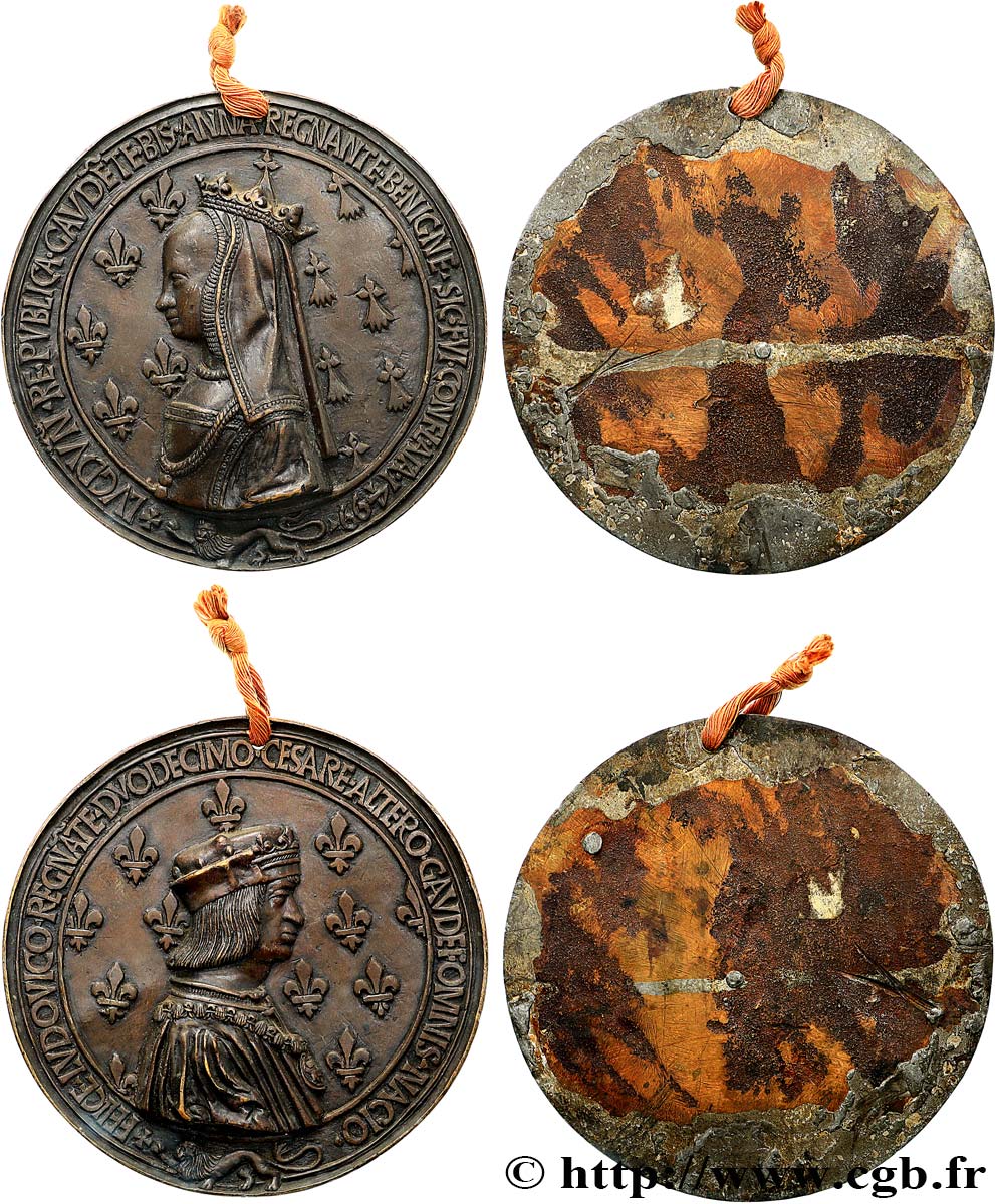 LOUIS XII  Médaille, Mariage de Louis XII et Anne de Bretagne, refrappe moderne AU